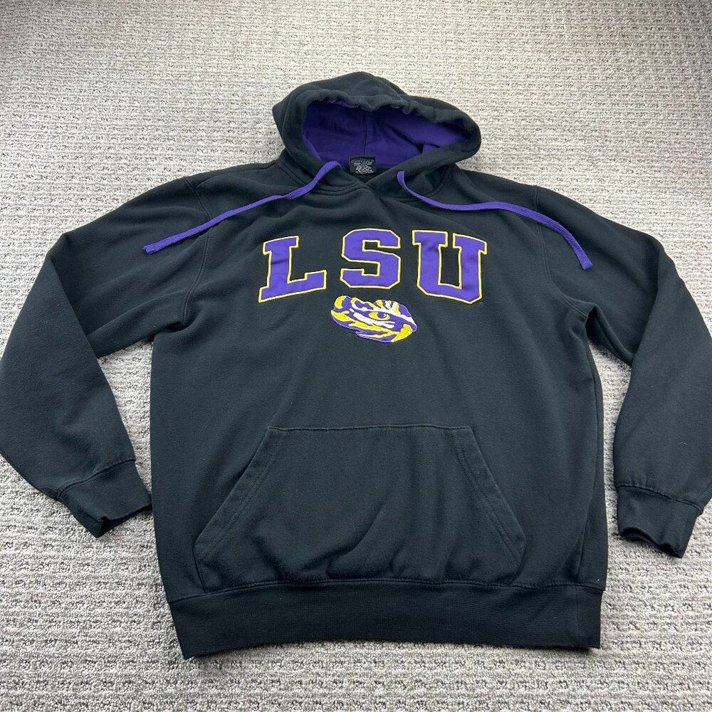 LSU Tigers Hoodie Men Medium M Black Purple Louisiana State University College